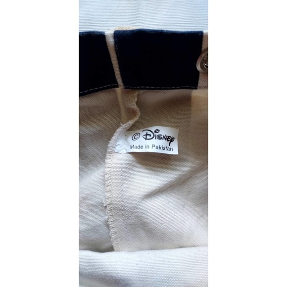 Walt Disney World Mickey Mouse Drawstring Canvas Beach Bag 15" Blue/Natural - Picture 7 of 7